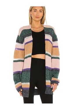 Veronica Beard Elizabeth Wool, Alpaca, Cashmere Blend Stripe cardigan XS Cozy